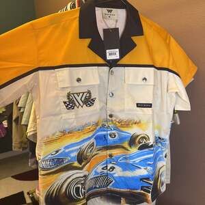 Watson Luxe Grand Prix Racing Cars Hawaiian Aloha Shirt